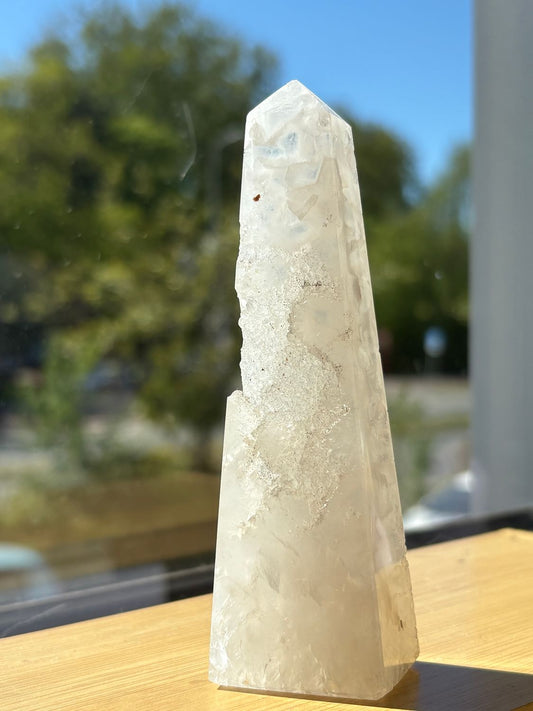 Agaat punt met druzy