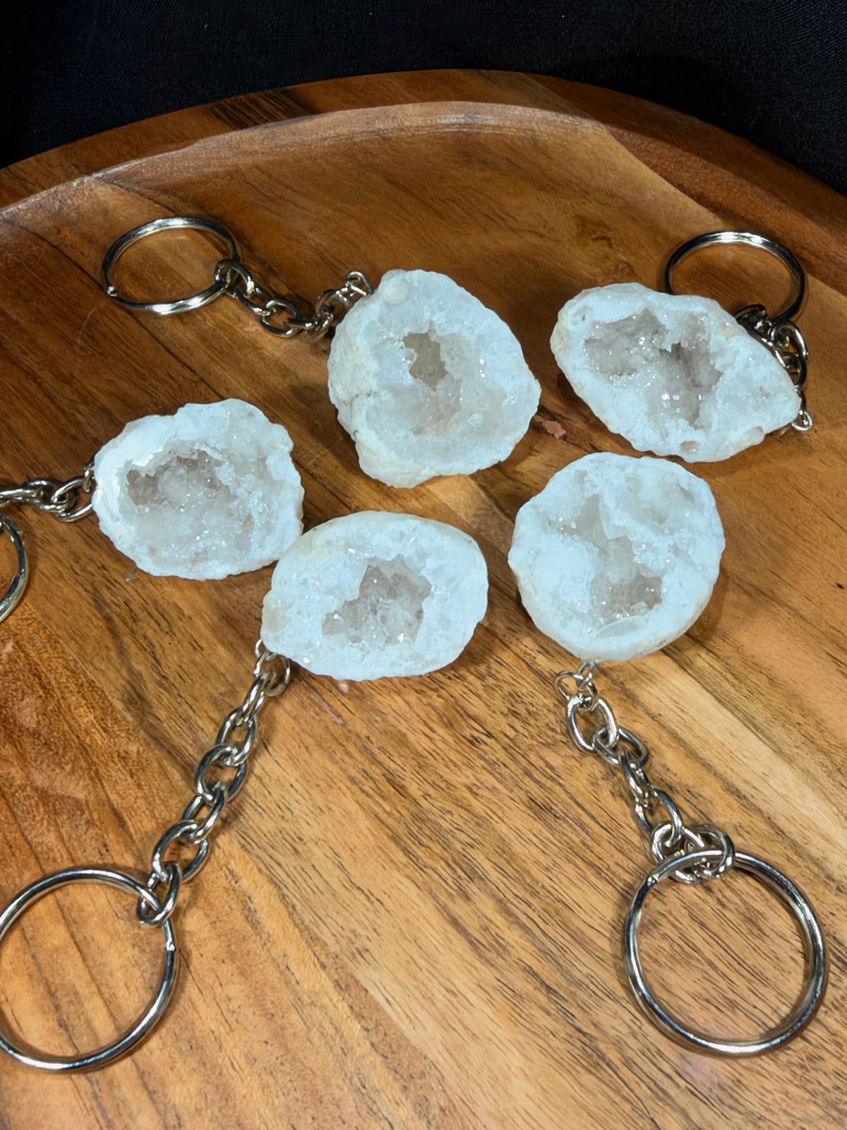 Geode sleutelhangers
