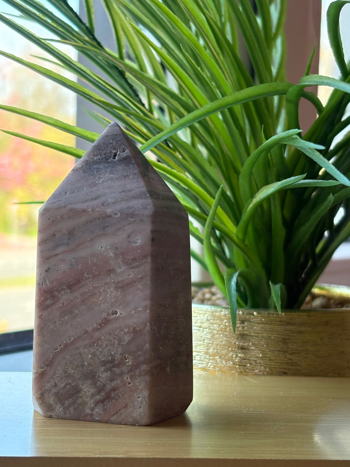 Roze amethist punt