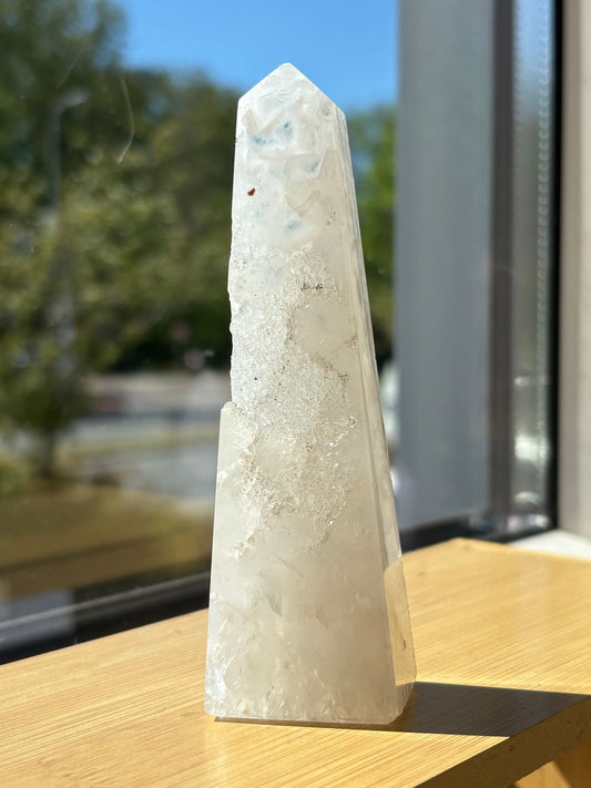 Agaat punt met druzy