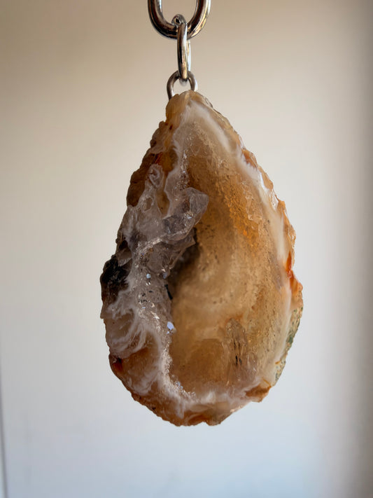 Agaat geode sleutelhanger