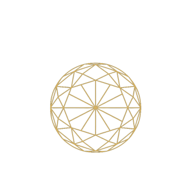 Gouden geometrische cirkel met een netwerk van lijnen en segmenten.